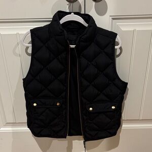 J Crew Black Quilted Vest